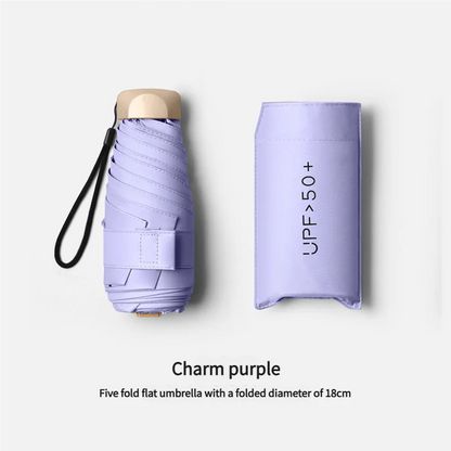 55% Off Mini Sun Umbrella Small Pocket Rain Umbrella Vinyl Folding UV Ultraviolet Protection Sun Shade Pocket Parasol Capsule