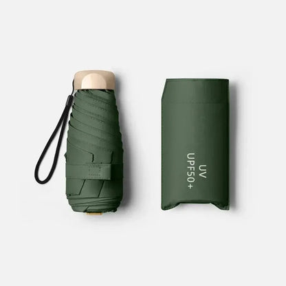 Ultra-Light UV Protection Umbrella - Compact, Foldable Design with Stainless Steel Handle for Sun & Rain, Durable 190T Canopy